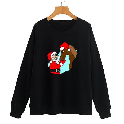 China Dropshipping Print Others Fashion Women's Long Sleeve Santa Claus Graphic T-Shirts Crewneck Tops For Sweatshirt Custom for sale