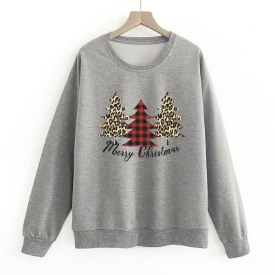 China Dropshipping Print Others Fashion Tops Women's Long Sleeve Crewneck Pullovers Christmas Tree Graphic T-Shirts For Custom Sweatshirt for sale