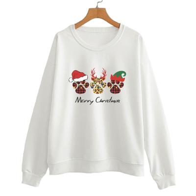 China Dropshipping other women's print crewneck pullovers christmas top hat long sleeve graphic t-shirts for casual wear custom sweatshirt for sale