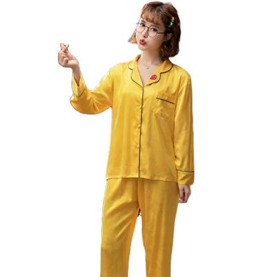 China Dropshipping High Quality Women's Breathable Sleepwear Decline Two Piece Home Wear Long Collar Sleeve Pants for sale