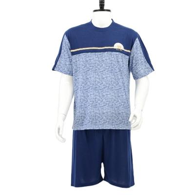 China Factory Customization Mens Breathable Sleepwear Around Neck Breathable Short Sleeve Shorts Pajamas Two Piece Lounge Wear for sale