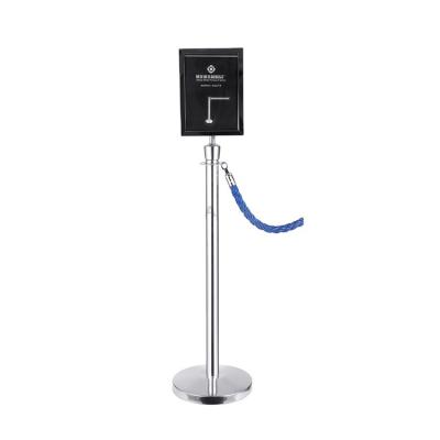 China Retractable Bank Pole Stainless Steel Tail Line With Sign Frame for sale