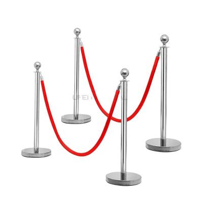 China 201# Stainless Steel Hotel Lobby Crowd Control Trackball Top Twisted Rope Queue Barrier For Party for sale