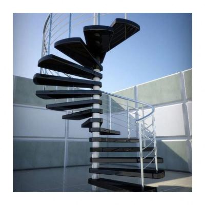 China Modern Outdoor Cheap Glass Metal Rail Iron Antirust Steel Spiral Staircase for sale