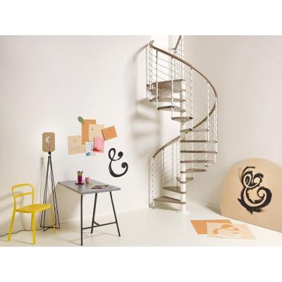 China Factory Price Modern Indoor Spiral Stairs Wooden Glass Staircase for sale