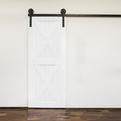 China Sound Insulation Color White Wooden Barn Door Stainless Steel Material Sliding Wooden Barn Door for sale