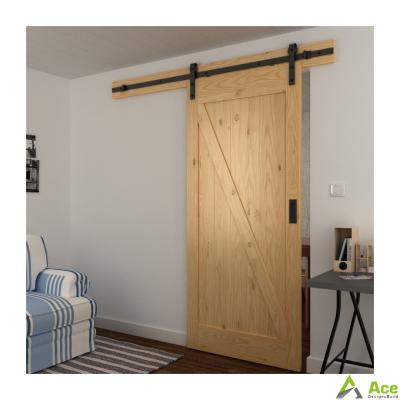 China Sound Insulation Pine Wood Barn Door Residential Sliding Barn Doors Solid System For Bedroom for sale