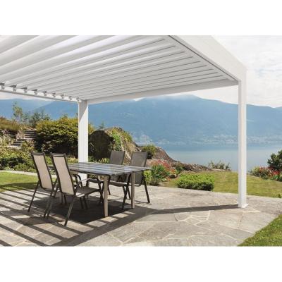 China Modern Design Garden Square Tube Aluminum Pergola Gazebo Easily Assembled Outdoor Pergola Motorized Canopy Aluminum for sale