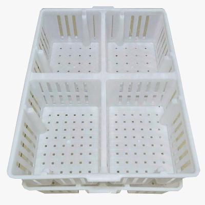 China Farms 4 Grids 80-100 Day Old Chicks Transport Box Plastic Transport Cage For Baby Chicks for sale