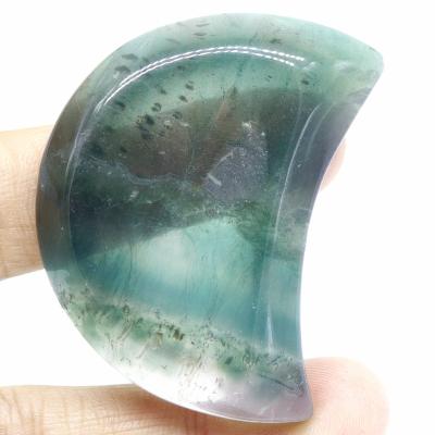 China China crystal carving moon wholesale hand-carved in natural fluorite stone for sale for sale