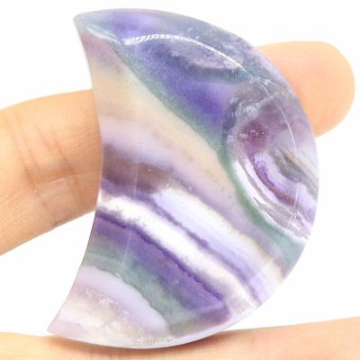 China China crystal carving moon wholesale hand-carved in natural fluorite stone for sale for sale