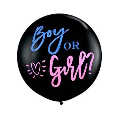 China Promotional Toy 1 Boy or Girl Balloon Set Gender Reveal Baby Shower Confetti Black Latex Balloon Home Birthday Party Decoration Gender Reveal for sale