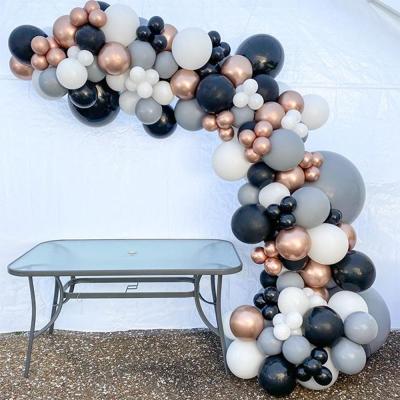 China White Metallic Gray Balloons Garland Arch Kit Rose Gold Ballon Wedding Baby Black Shower New Year Party Decorations Gift Toy 106pcs for sale