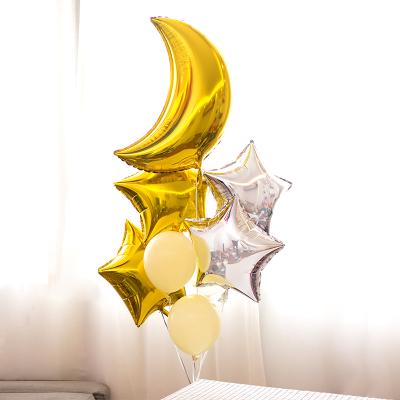 China Promotional Toy Wedding Decoration Valentine's Day Balloon Group Moon Foil Balloon Color Latex Balloons for sale