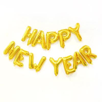 China Gift Toy New Year Eve Party Decor 2022 Balloons Gold Silver Number Foil Helium Letter Happy New Year Balloon for sale