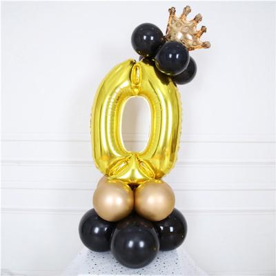 China Gift Toy Birthday Party Crown Foil Balloon Decoration Supplies 32 Inch Number Balloons Latex Balloon for sale