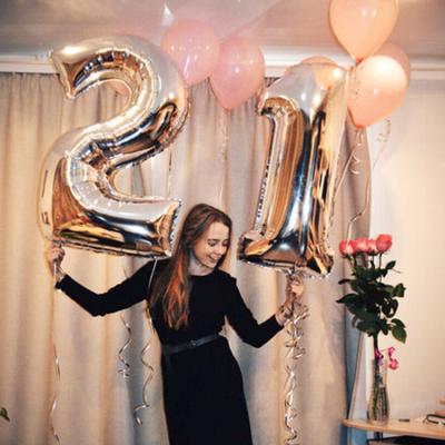 China Gift Toy Birthday Party Decoration Foil Balloon Large 32 Inch Foil Birthday Globos Air Helium Number Balloons for sale