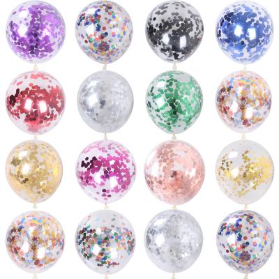 China Gift Toy 12inch Gold Star Confetti Latex Balloons Glitter Balloons Wedding Party Decoration Clear Helium Balls for sale