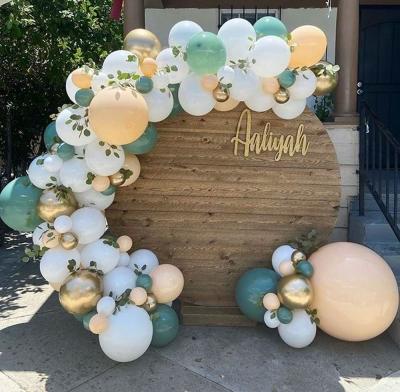 China Promotional Green White Gold Latex Air Balloons Garland Arch Kit 10inch Baby Shower Balloon Toy Birthday Party Decor Supplie RETRO for sale