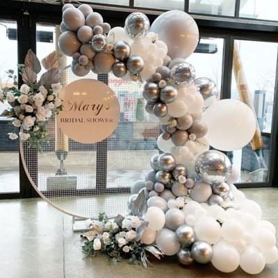 China Brithday /WeedingParty/Wedding Baby Shower Favors Decor Background Wall Party Supplies 103pcs Gray Macaron Balloons Garland Arch White Set for sale