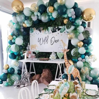 China Brithday /WeedingParty Decor Kids Jungle Safari Party Balloons Garland Green Wild Balloon/Happy Birthday Party Decor Globos Baby Shower Gifts for sale