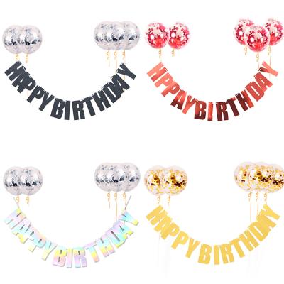 China Blue Pink Confetti Balloons Happy Birthday Letter Banner Boy Girl Kids Toy Balloon Birthday Party Decorations Helium Gift for sale