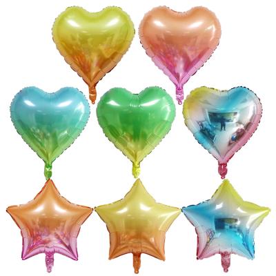 China Gift Toy 18inch Gradient Color Star Balloons Wedding Birthday Party Decorations Baby Shower Supplies Helium Foil Globo for sale