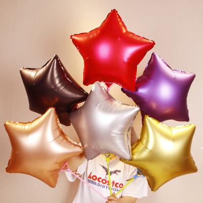 China 18 Inch Heart Star Promotional Toy Round Matte Metal Balloon Chrome Foil Balloon Wedding Party Decor Supplies Birthday Shower Balloons for sale