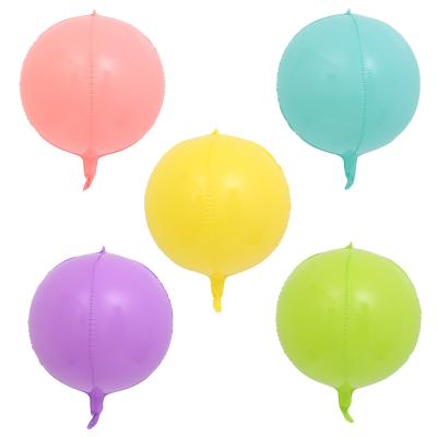 China Toy Wholesale Cheap Wedding Birthday Party Promotional 22 Inch 4D Round Macaron Foil Balloon for sale