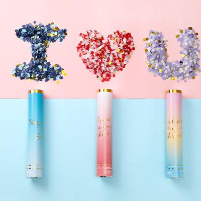 China Festival Decoration Compressed Confetti Cannon For Party And Wedding Powder Cannon Kind Reveal Party Supplies Confetti for sale