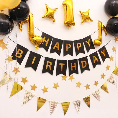 China Festival Decoration Baby Show Birthday Party Banner Background Wall Decoration Happy Birthday Letter Paper Banner for sale