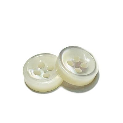 China Dry Cleaning 4 Holes MOP Shell Natural Pearlescent Shirt Button for sale