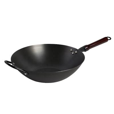 China Minimalist No Healthier Carbon Steel Liner Wok With Custom Handle For Electric And Gas Stoves for sale