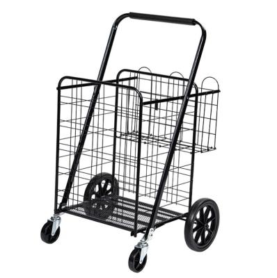 China Durable Factory Customized Portable Folding Steel Wire Shopping Carts For Supermarket Steel Wire Folding Shopping Trolleys And Trolleys for sale