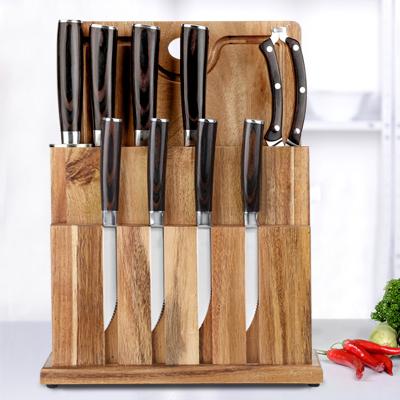 China Amazon Sales Sustainable Hot Set Kitchen Knife Moves 5CR15 High Carbon Steel Chef Knife With Cutting Board for sale