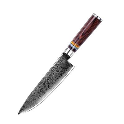 China 8 Inch Viable Damascus Steel Wood Handle And Amazon Pakka Resin Knife Set for sale