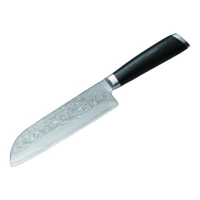 China Viable F38-A VG10 Damascus High End Tiny Wave Pattern 7 Inch Santoku Knife for sale