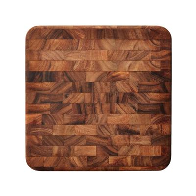 China Sustainable Custom Logo Handmade Acacia Wooden Butcher Block Cutting Board Set for sale