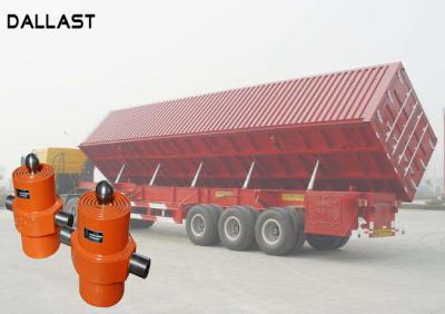 China Single Acting Hydraulic Cylinder , Telescopic Chrome Hydraulic Lift Cylinders for Side Dumper for sale