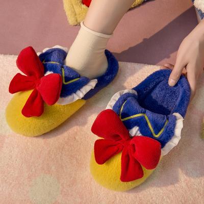 China Wholesale hot cute bow fashion trend Amazon newcomers fashion furry indoor non-slip ladies slippers for sale