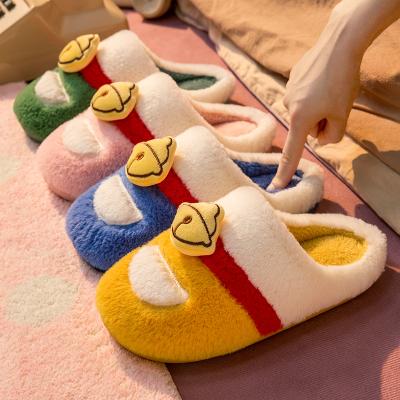 China Fashion Trend Amazon Best Selling Products 2021 Cute Couples Winter Indoor Fluffy Home Slippers For Woman for sale