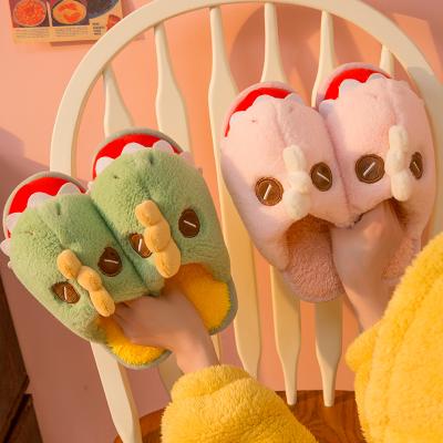 China Fashion Trend Amazon Best Selling Products 2021 Cute Dinosaur Cartoon Indoor Fluffy Home Slippers For Woman for sale