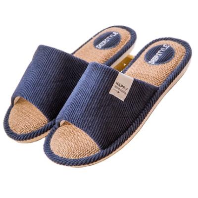 China Comfortable Family Slippers Summer Men's Couples Home Indoor Thick Soles Canvas Lightweight Slipper Comfortable Slippers for sale