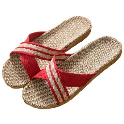 China Indoor Lightweight Canvas Floor Four Seasons Indoor Wooden Family Wood Slippers Home Slippers Soft Non-slip Unique Slippers Wholesale for sale