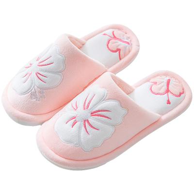 China New cotton autumn and winter cotton plush slippers all-match home flat crossover shoes wholesale non-slip lightweight women's shoes for sale