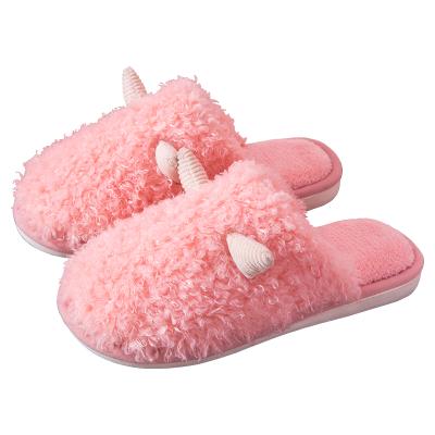 China Lovely Winter Home Plush Slippers Lovers Slippers Cotton Thick Unique Slippers Indoor Comfort Warm Non-slip Indoor Lightweight Cartoon for sale