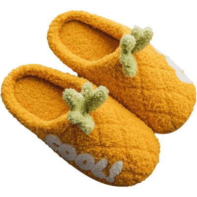 China Fashion Trend Fruit Cute Plush Slippers Winter Women Warm Cotton Slippers for sale