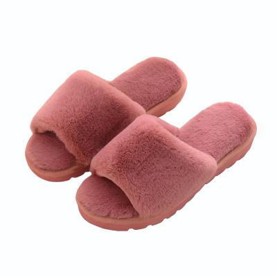 China Fashion Trend Winter Women's Wool Open Toe Fuzzy House Slippers Slippers for sale