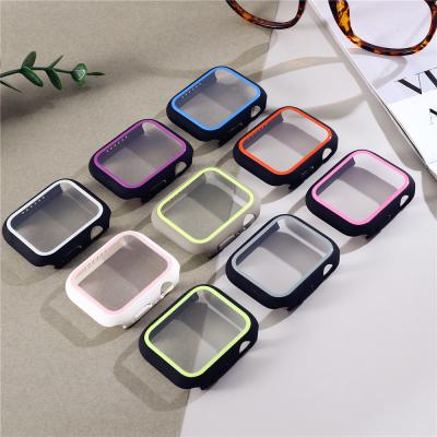 China PC Tempered Glass Screen Protector Protective Shockproof Frame Cover For Apple Watchs 38mm 40mm 42mm 44mm Screen Protector for sale