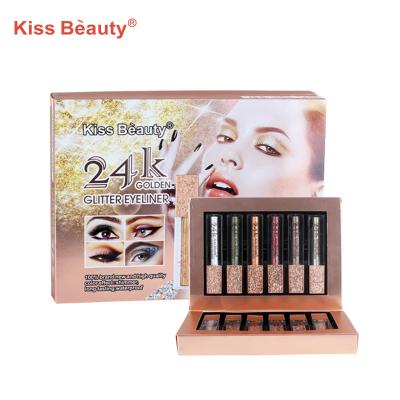 China Waterproof Shimmer Gold Colors Eyes Waterproof Cosmetics Glitter Eyeliner Liquid for sale